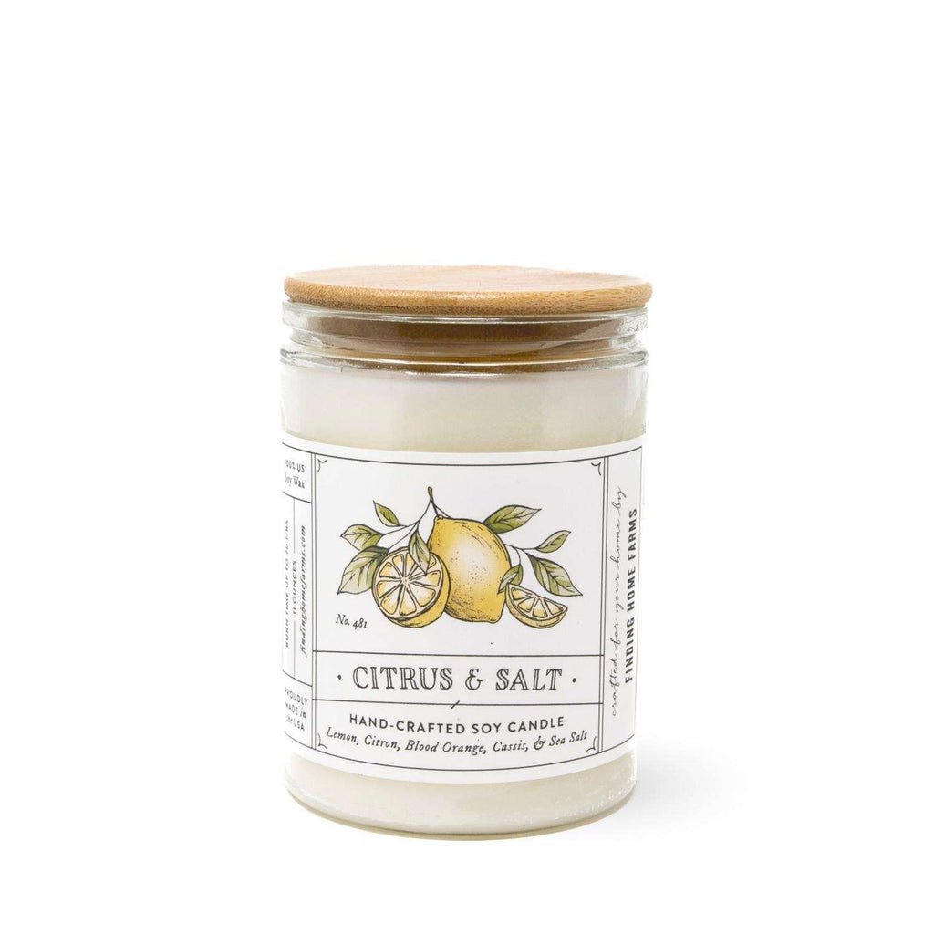  Finding Home Farms White Citrus & Salt Scent Candle 11 Oz