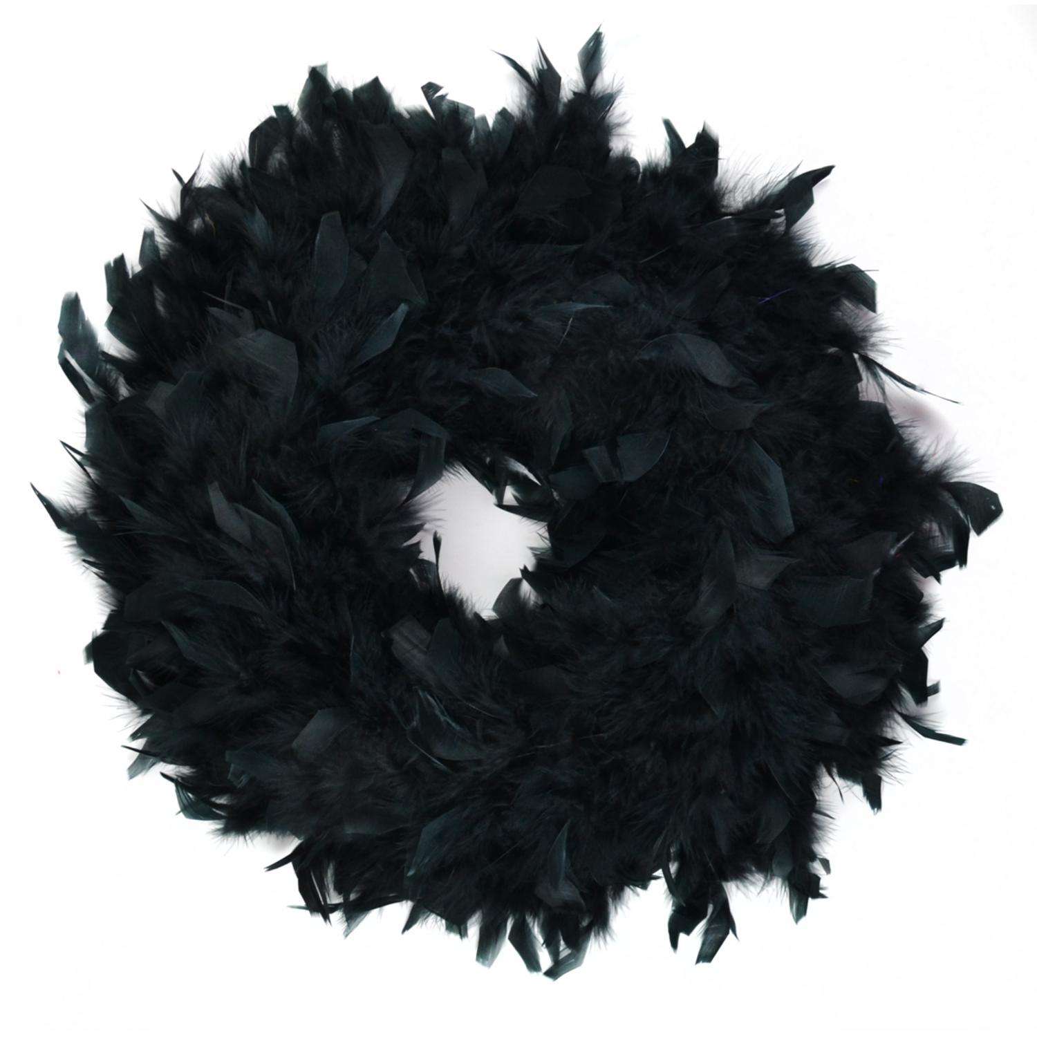  Touch Of Nature 15 In. H X 3 In. W X 15 In. L Black Plush Feather Wreath