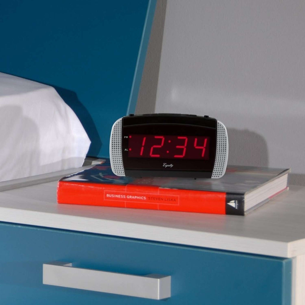  La Crosse Technology Equity 2.5 In. Black Alarm Clock LED Plug-In