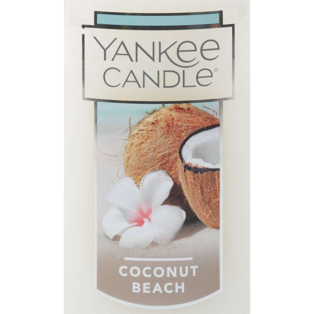  Yankee Candle Clear/White Coconut Beach Scent Original Candle Jar 22 Oz