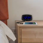  La Crosse Technology Equity 4.92 In. Black USB Alarm Clock LED Plug-In