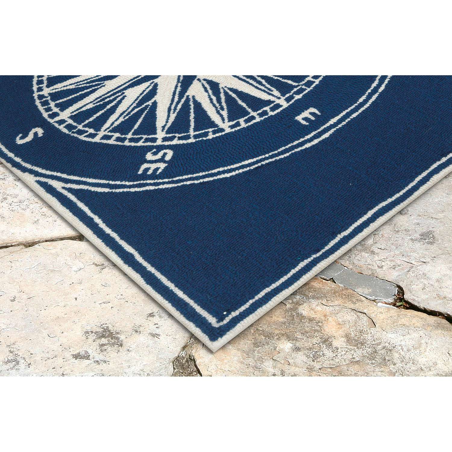  Liora Manne Frontporch 3.5 Ft. W X 5.5 Ft. L Navy Blue Traditional Polyester Rug