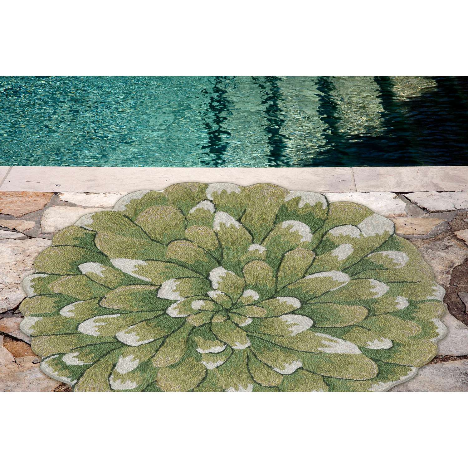  Liora Manne Frontporch 5 Ft. W X 5 Ft. L Green Novelty Polyester Rug