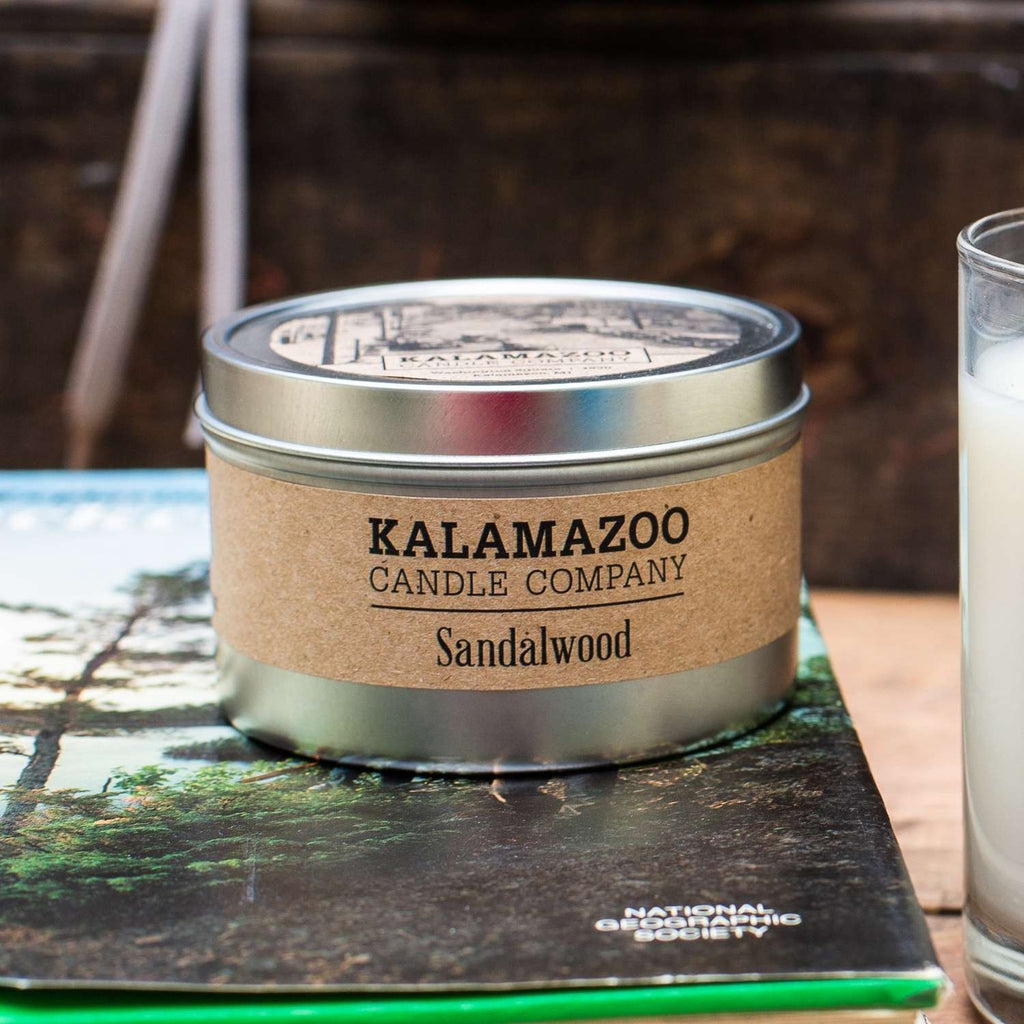  Kalamazoo Candle Company White Sandalwood Scent Classic Candle 5 Oz