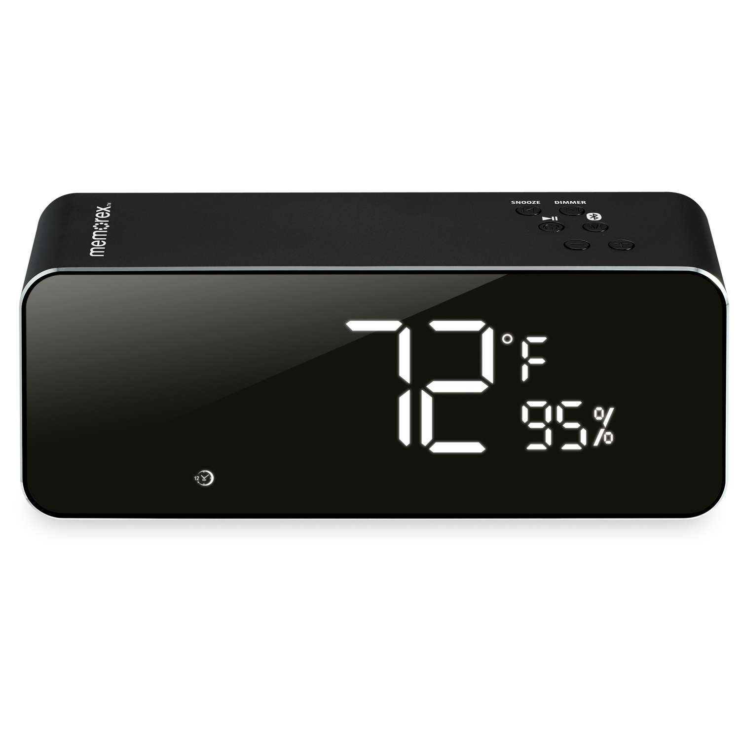  Memorex 4.33 In. Black Bluetooth Clock Radio Digital Battery Operated