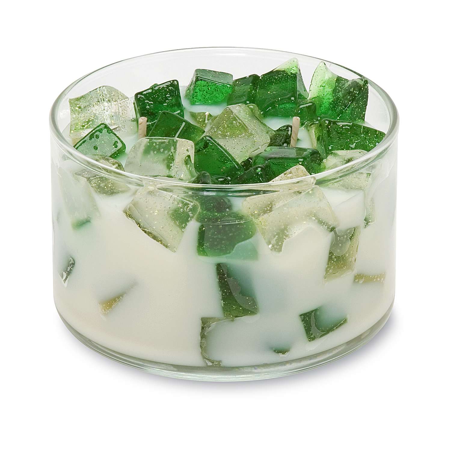  Primal Elements Green/White Holiday Scent 2 Wick Candle
