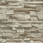  RoomMates 20.5 In. W X 16.5 Ft. L Brown Stacked Stone Vinyl Peel And Stick Wallpaper