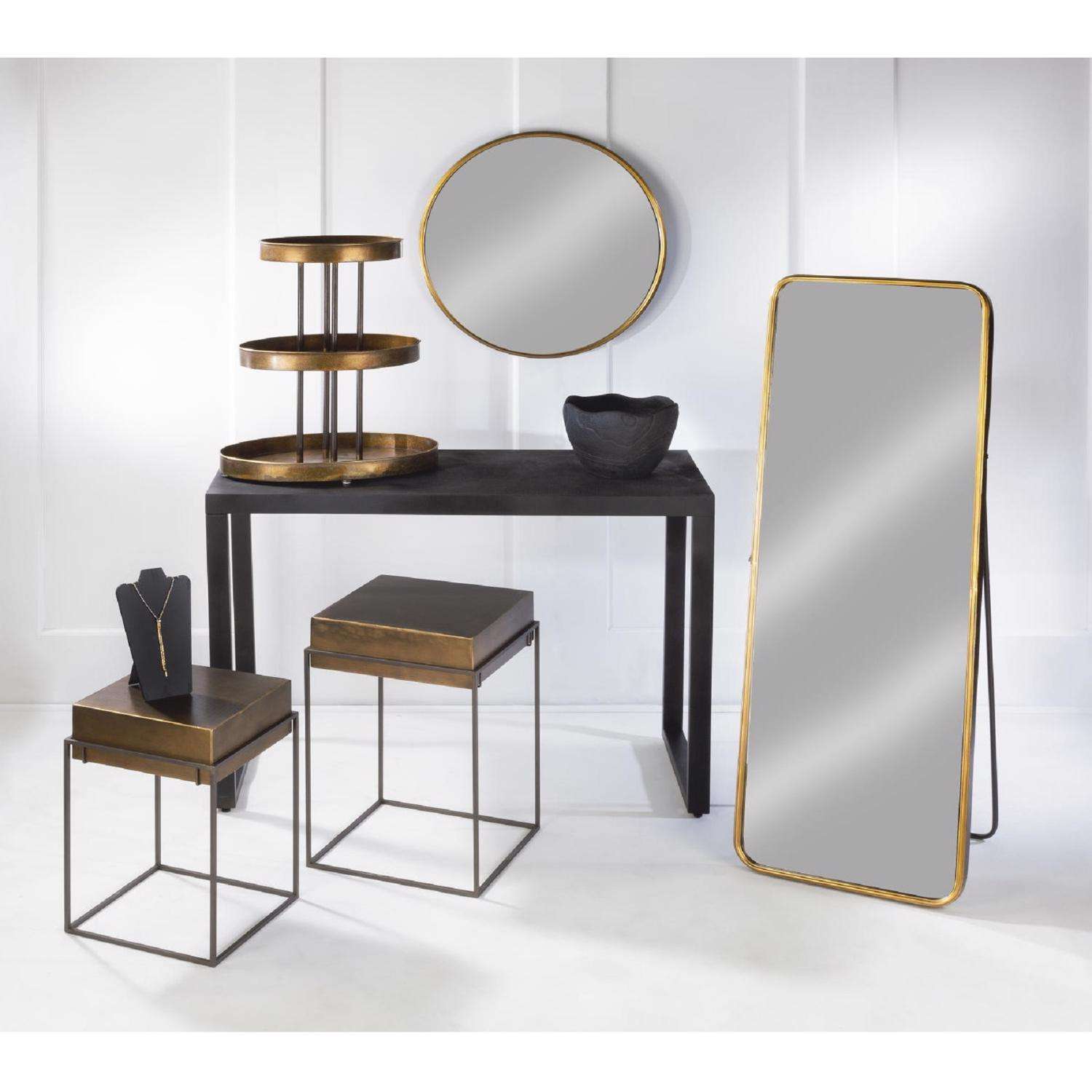  Tripar 55.25 In. H X 20 In. W Burnished Gold Metal Floor Mirror