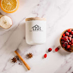  The Rustic House White Cranberry/Spice Scent Candle 8 Oz