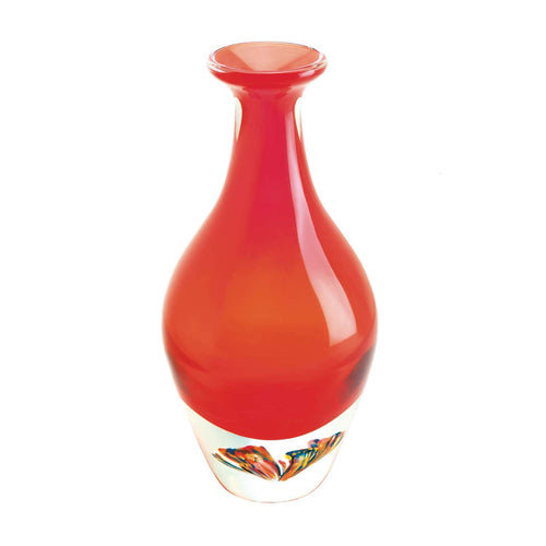  Accent Plus 13.25 In. H X 6.5 In. W X 6.5 In. L Red Art Glass Decorative Vase