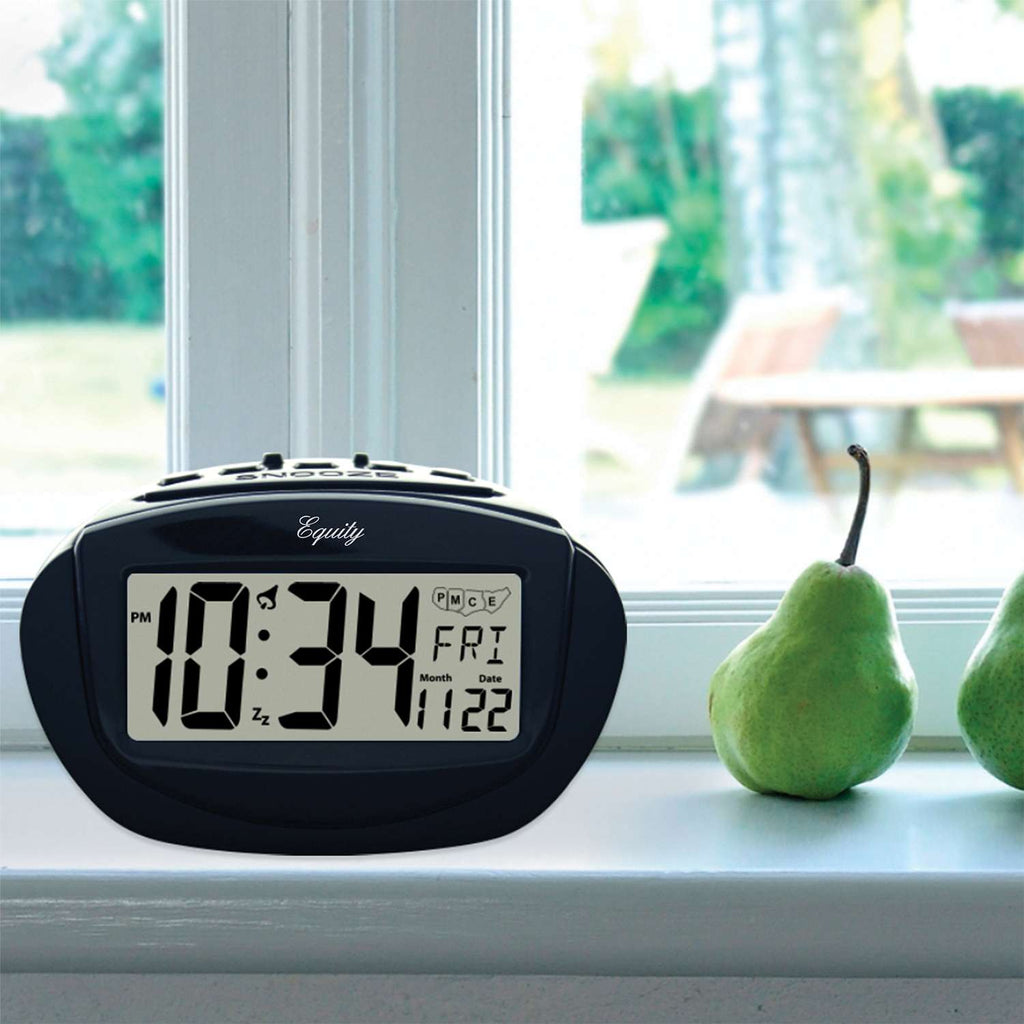  La Crosse Technology Equity 2.75 In. Black Alarm Clock LCD Battery Operated