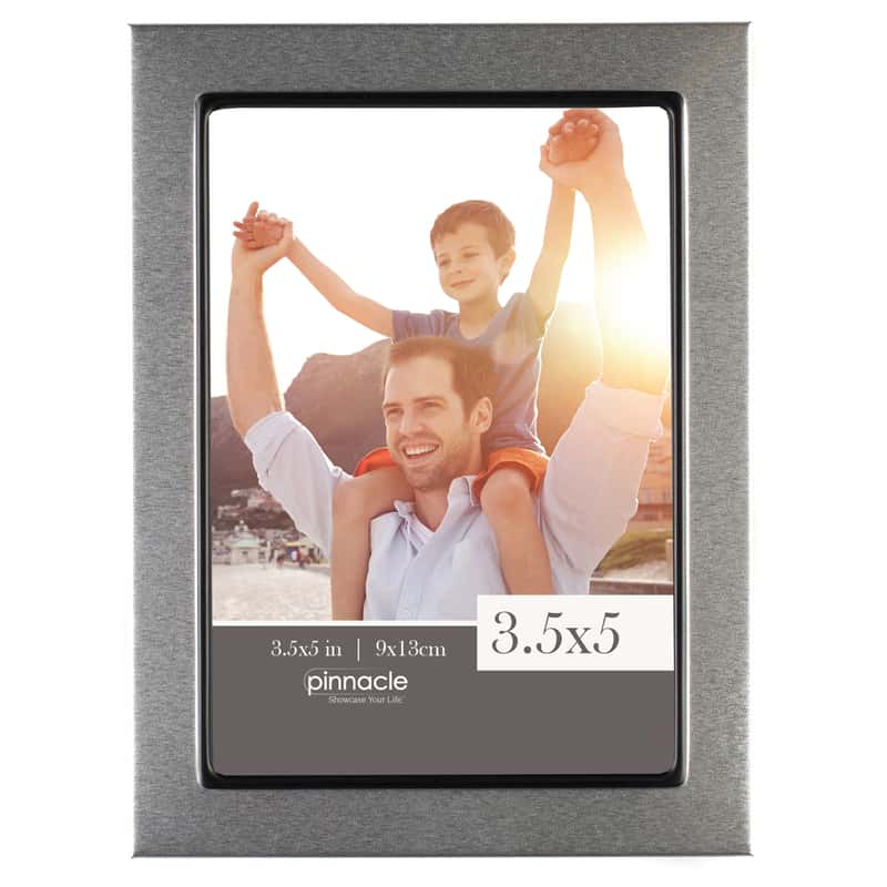 Pinnacle Black/Silver Metal Picture Frame 6 In. H X 4.5 In. W