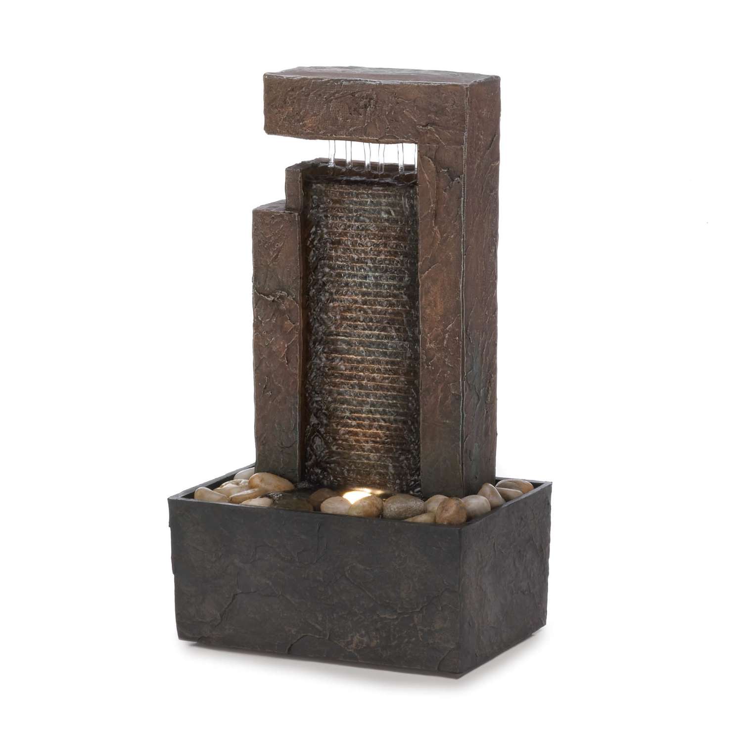  Cascading Fountains 10 In. H X 4 In. W X 5.875 In. L Peaceful Poly Resin Tabletop Fountain