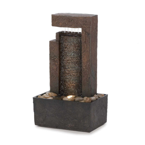  Cascading Fountains 10 In. H X 4 In. W X 5.875 In. L Peaceful Poly Resin Tabletop Fountain