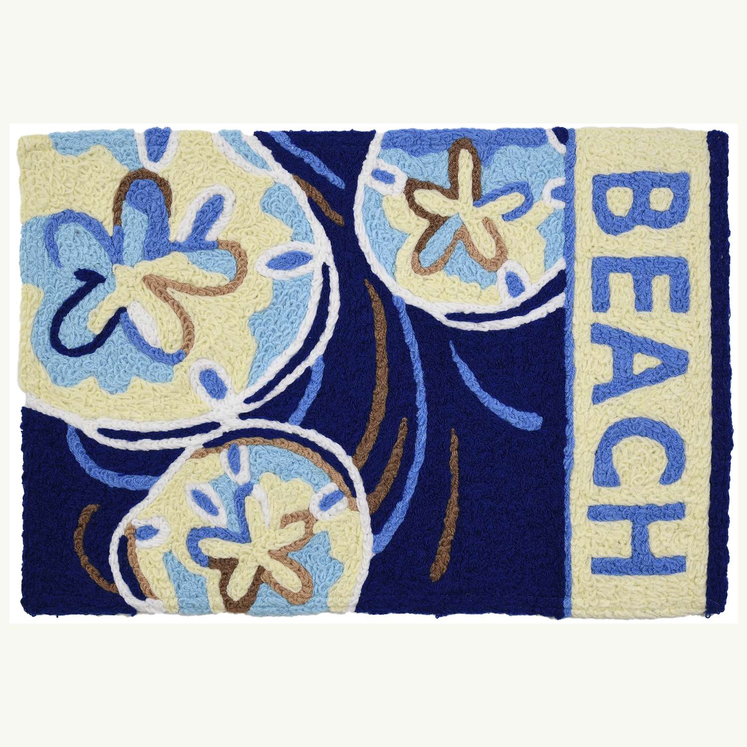  Jellybean 20 In. W X 30 In. L Multi-color Beach Sanddollars Accent Rug