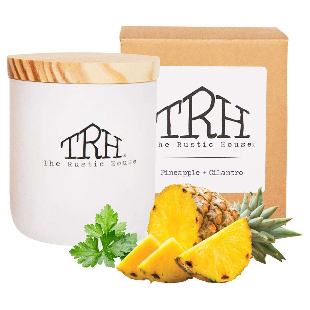  The Rustic House White Cilantro/Pineapple Scent Candle 8 Oz
