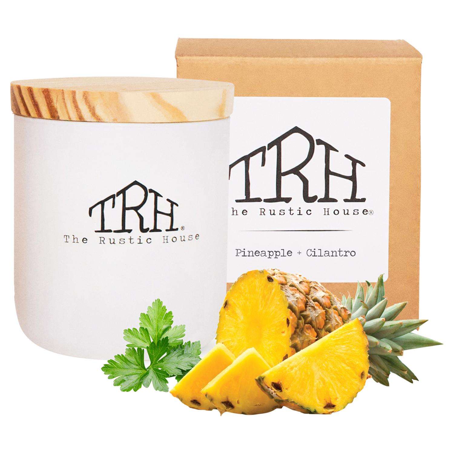  The Rustic House White Cilantro/Pineapple Scent Candle 8 Oz