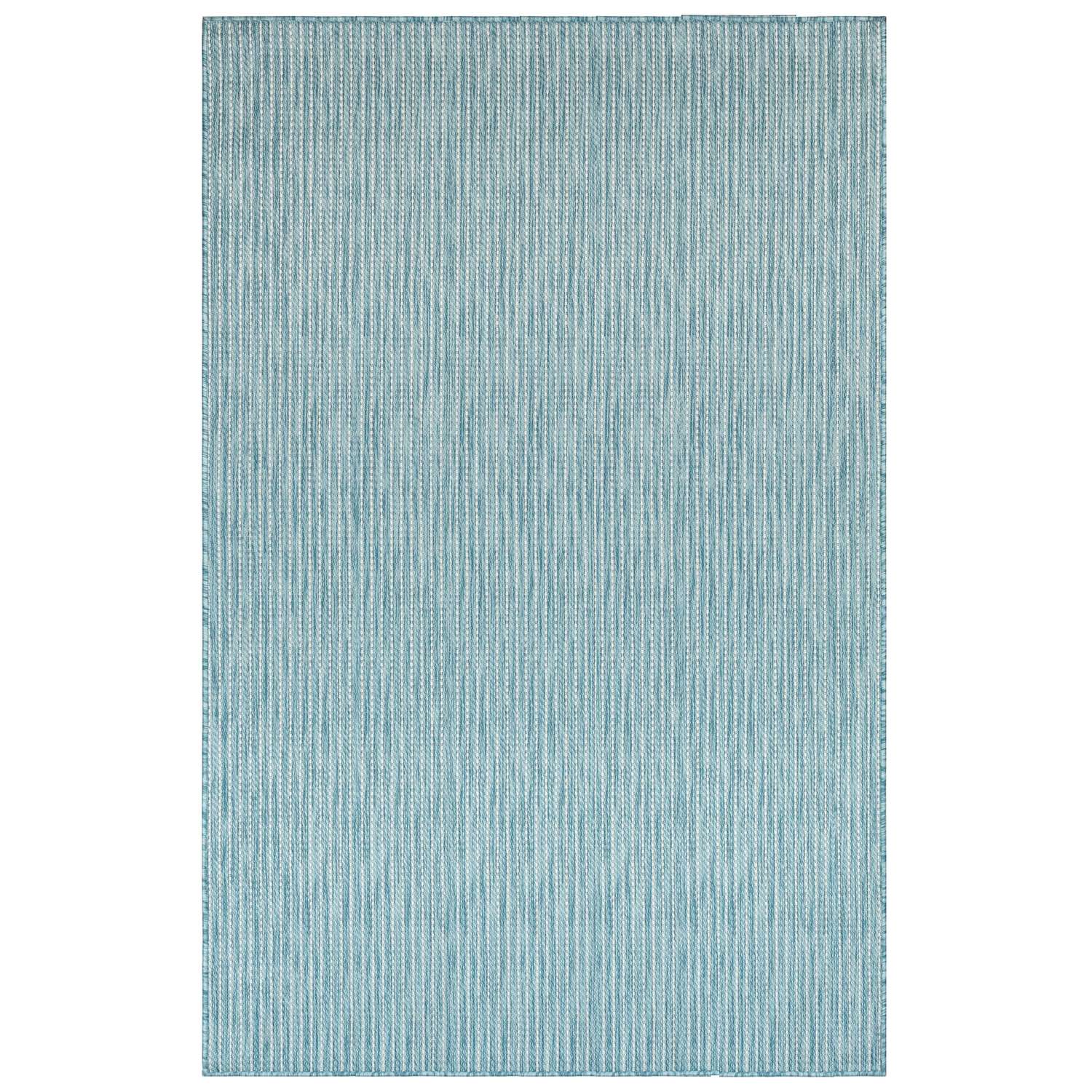  Liora Manne 6.5 Ft. W X 9.33 Ft. L Blue Texture Stripe Polypropylene Accent Rug
