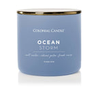  Colonial Candle Pop Of Color Blue/Copper Ocean Storm Scent Candle Jar 14.5 Oz