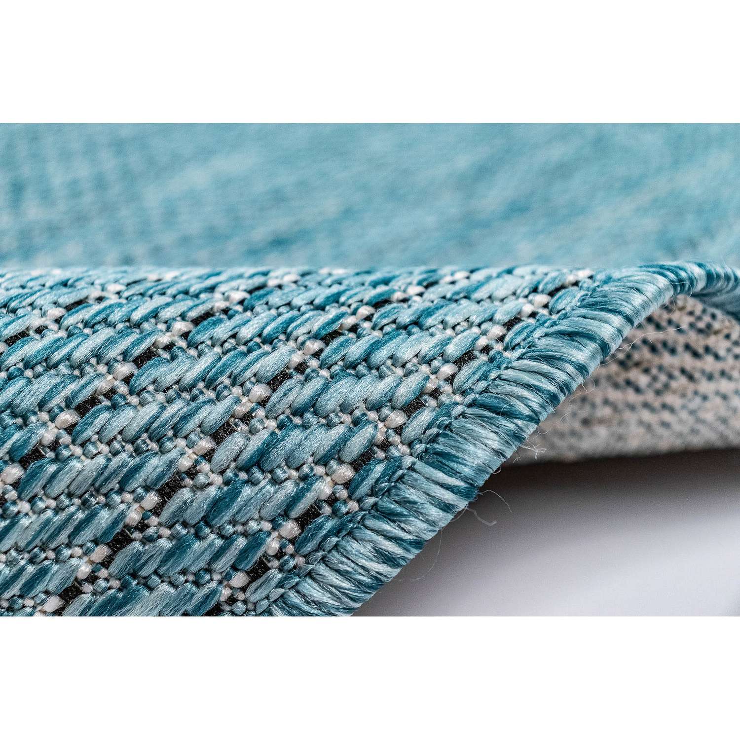  Liora Manne 6.5 Ft. W X 9.33 Ft. L Blue Texture Stripe Polypropylene Accent Rug