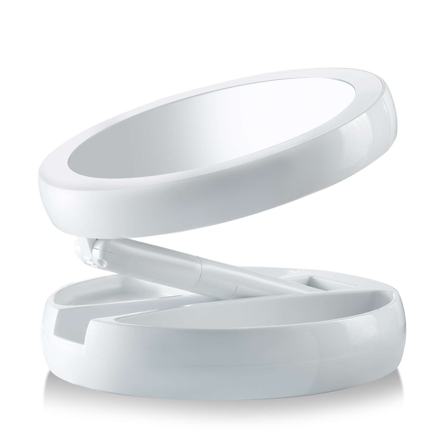  My Foldaway As Seen On TV 13 In. H X 6-1/4 In. W White Plastic Folding LED Mirror