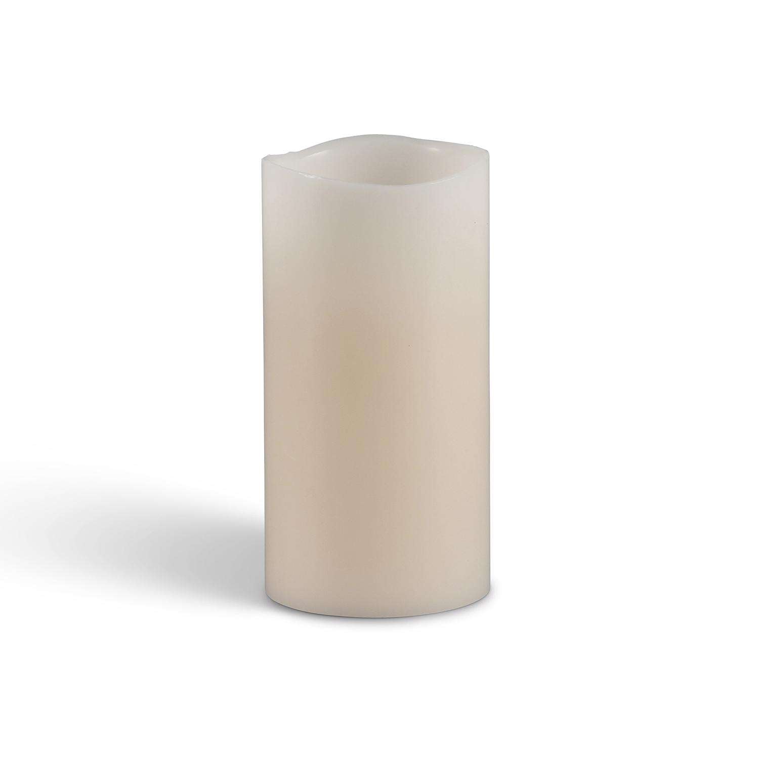  Everlasting Glow Bisque Vanilla Scent Wavy Edge Pillar Flameless Flickering Candle