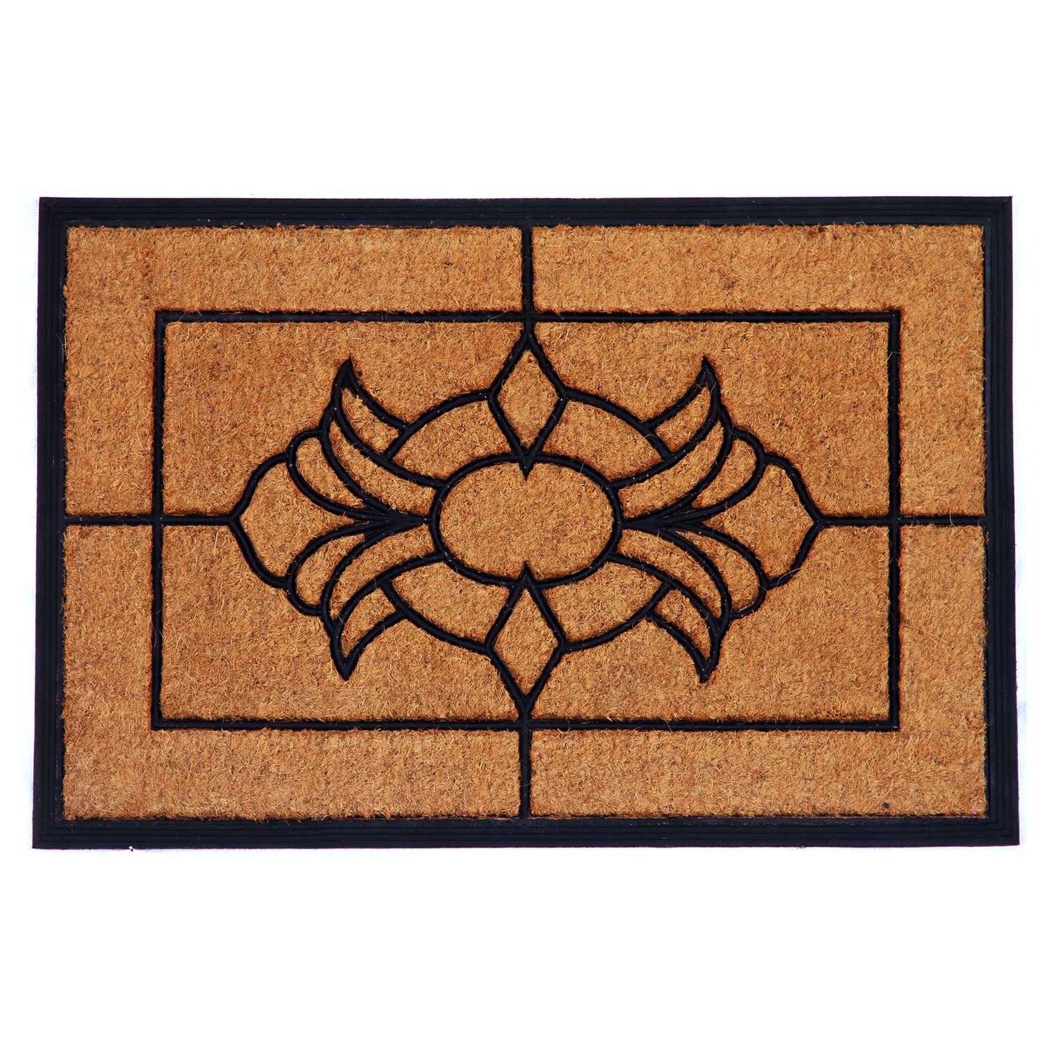  Calloway Mills Viola 2 W X 3 L Black/Brown Rectangle Coir Door Mat