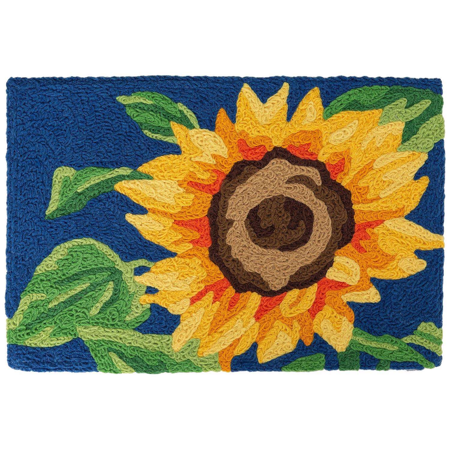  Jellybean 20 In. W X 30 In. L Multicolored Bold Sunflower Polyester Rug