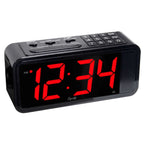  La Crosse Technology Equity 4.35 In. Black Alarm Clock LED Battery Operated