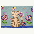  Jellybean 20 In. W X 30 In. L Multi-color Tabby & Butterfly Accent Rug