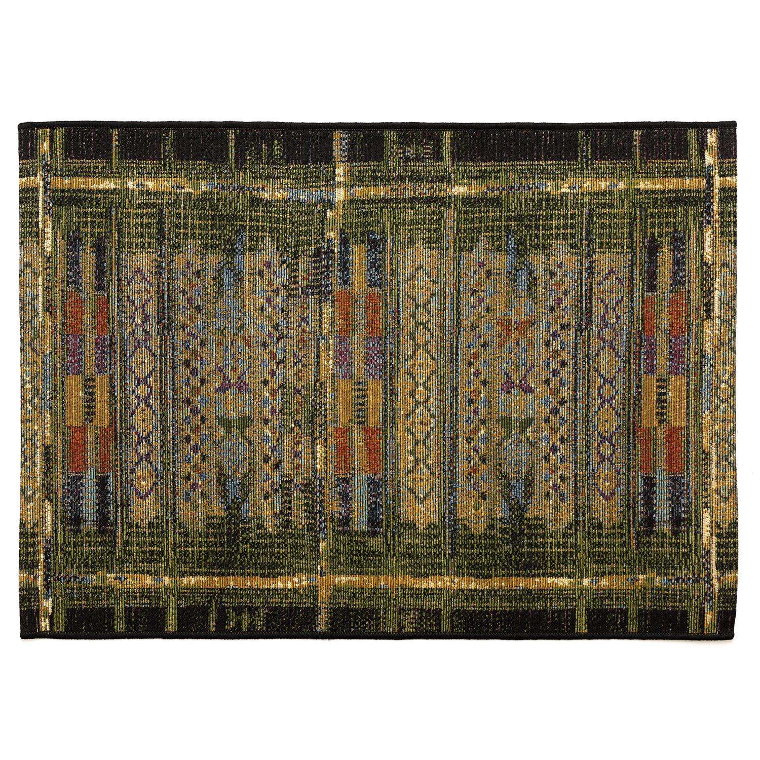  Liora Manne Esencia 1.92 Ft. W X 4.92 Ft. L Green Tribal Stripe Polypropylene/Polyester Floor Mat