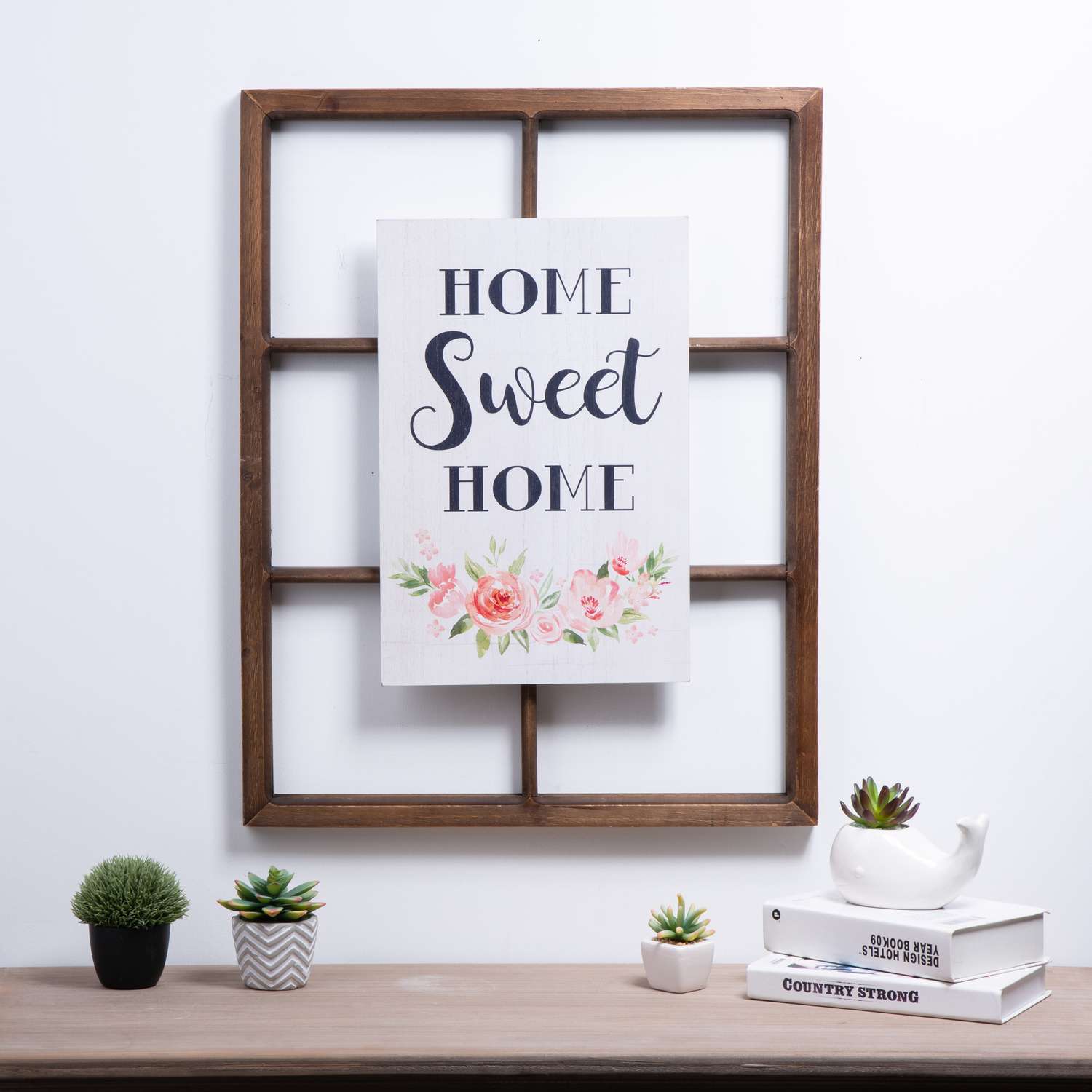  Glitzhome 17.72 In. H X 0.35 In. W X 11.81 In. L Multicolored Wood Wall Sign