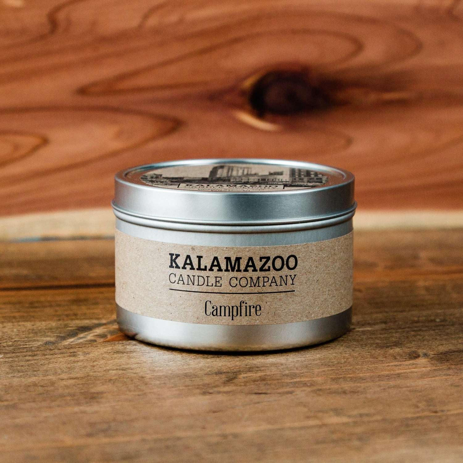  Kalamazoo Candle Company White Campfire Scent Classic Candle 5 Oz