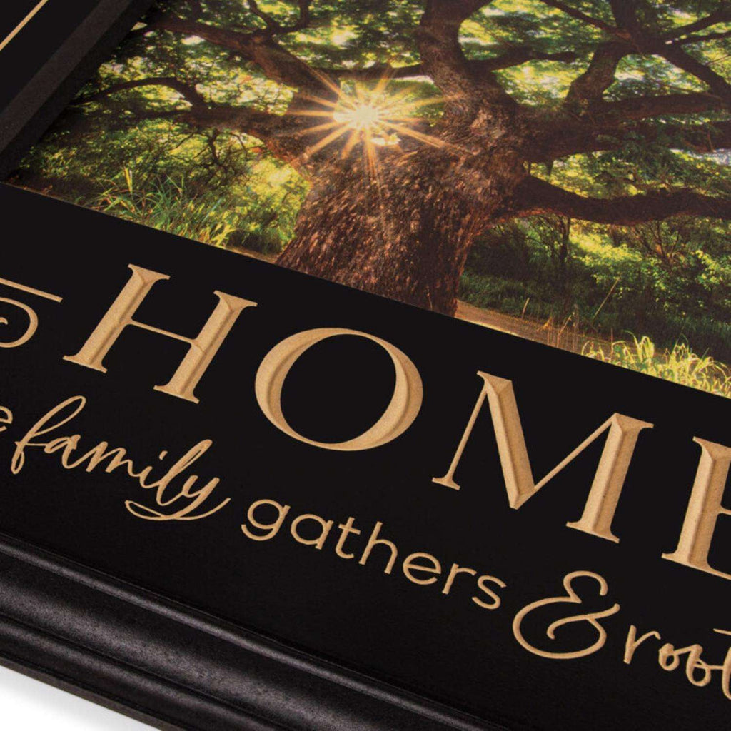 P. Graham Dunn 19.25 In. H X 1 In. W X 19.25 In. L Black MDF Home Where Family Gathers & Roots Grow