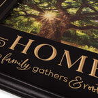  P. Graham Dunn 19.25 In. H X 1 In. W X 19.25 In. L Black MDF Home Where Family Gathers & Roots Grow