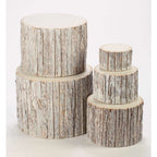  Tripar 12 In. H X 15-3/4 In. W X 15-3/4 In. L Natural Wood Bark Wrapped Risers