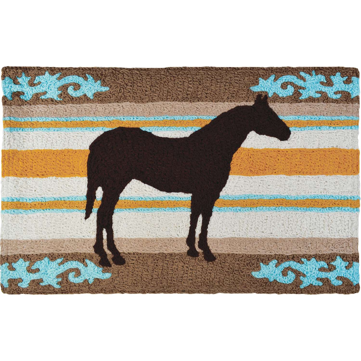  Jellybean 20 In. W X 30 In. L Multicolored Western Horse Accent Rug