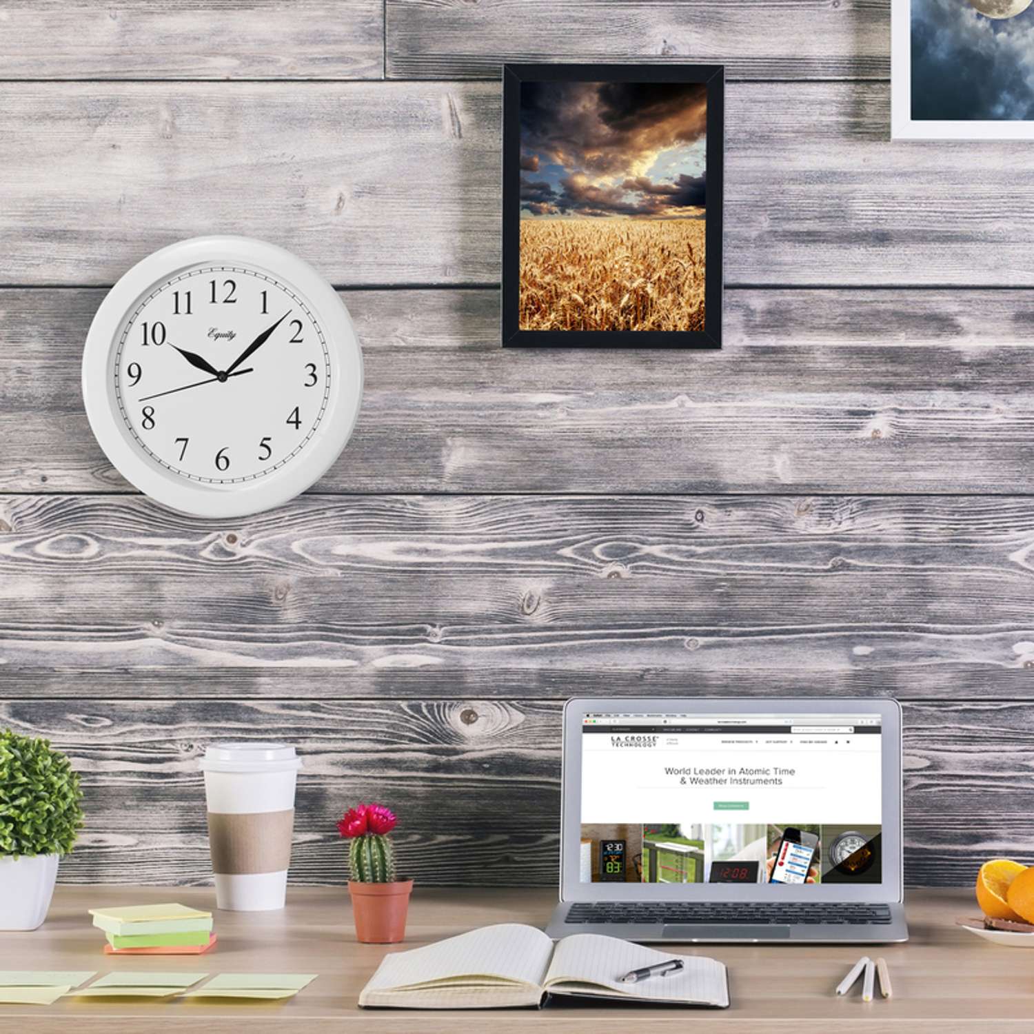  La Crosse Technology 10 In. L X 10 In. W Indoor Classic Analog Wall Clock Plastic White