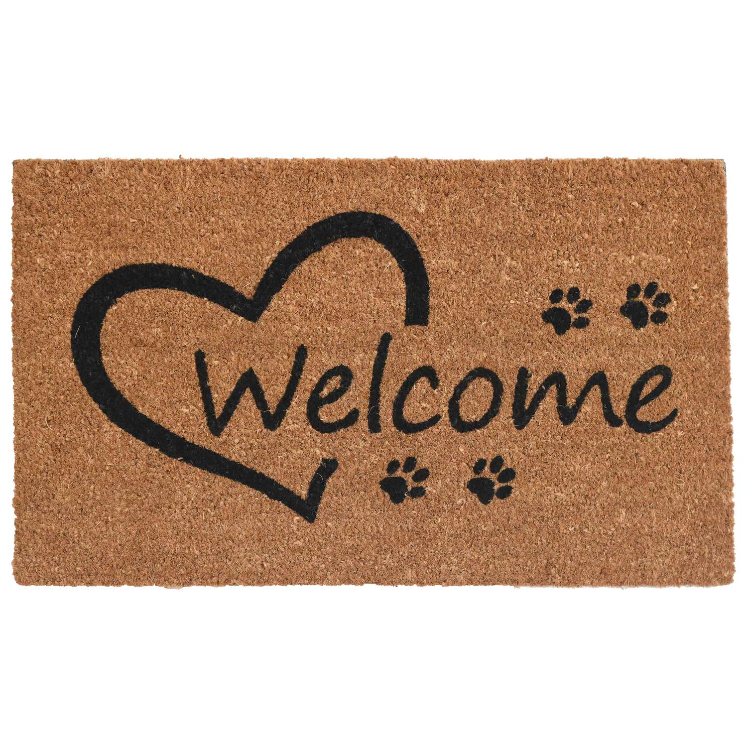  Home & More 1.42 W X 2.42 L Multi-color Open Heart Paws Coir Door Mat