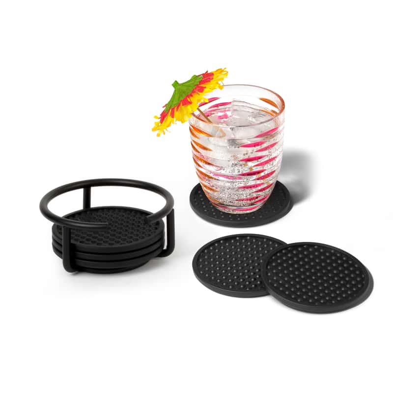  Spectrum 2.25 In. H X 4.8 In. W X 4.8 In. L Plastic Coaster Set
