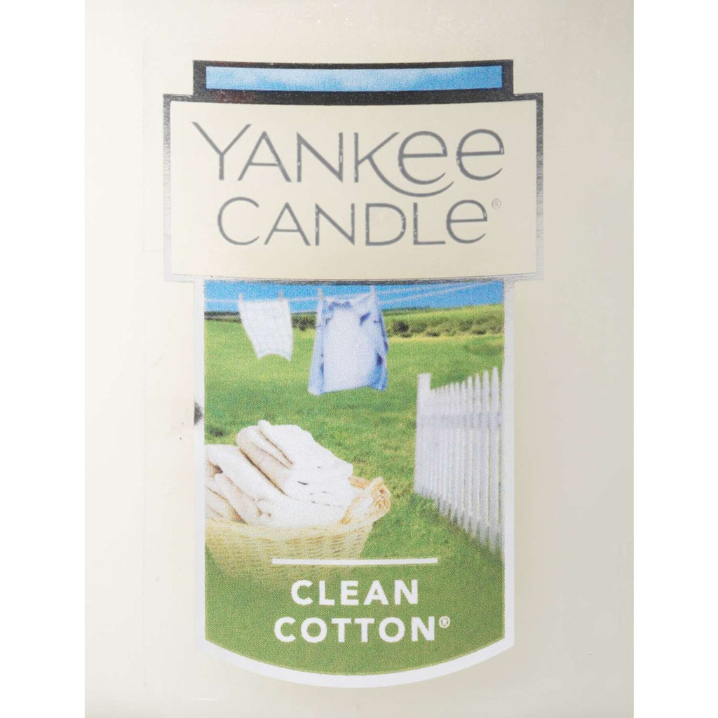  Yankee Candle Clear/White Clean Cotton Scent Tumbler Candle Jar 7 Oz
