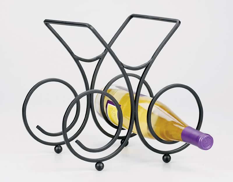  Spectrum 10.8 In. H X 10.1 In. W X 7 In. L Black Steel Wine Rack