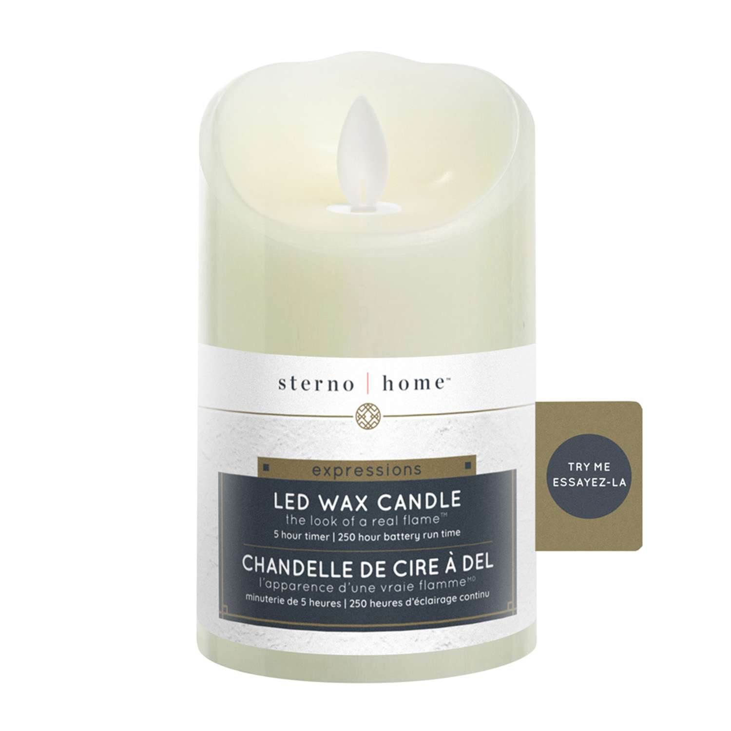  Sterno Home Cream No Scent Iflicker Smooth Pillar Candle
