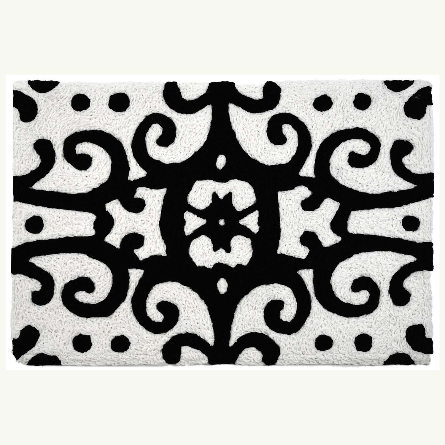  Jellybean 20 In. W X 30 In. L Black/White Olde Hacienda Accent Rug