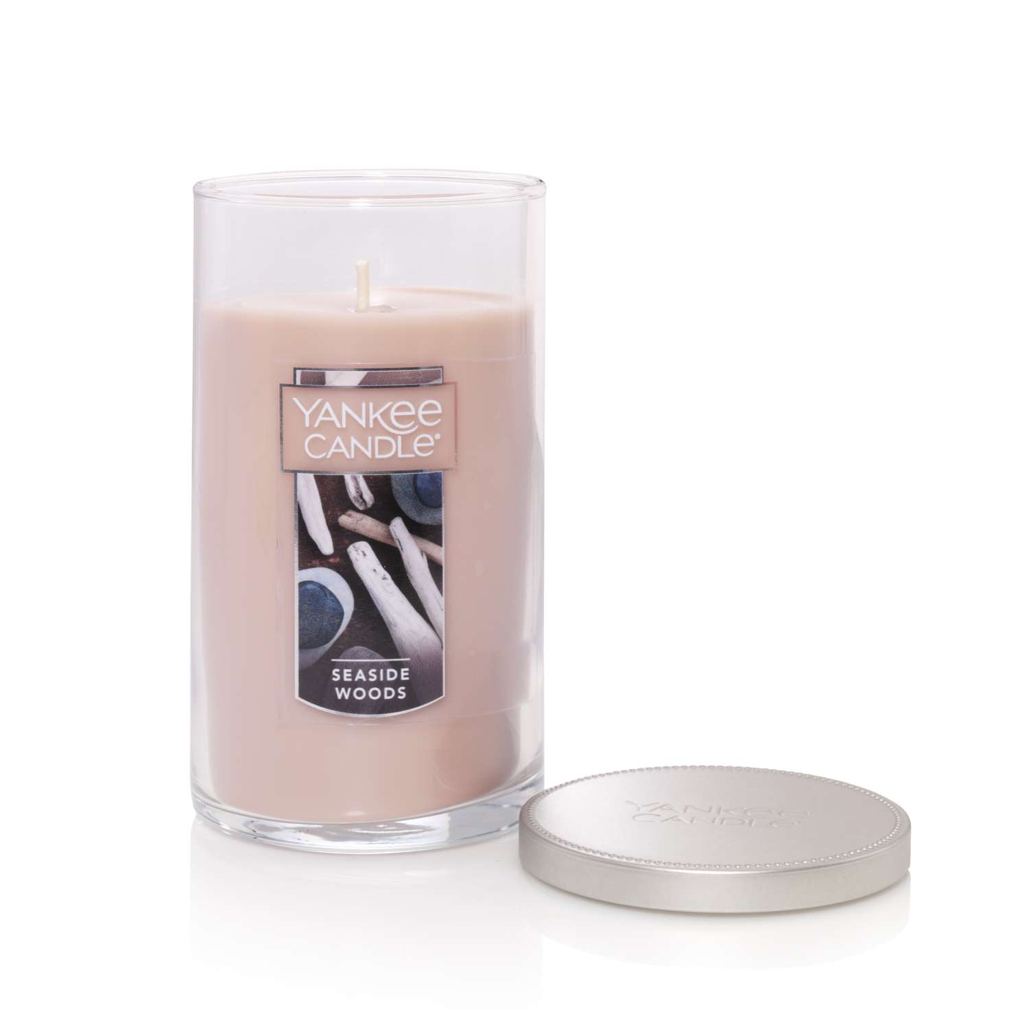  Yankee Candle Tan Seaside Woods Scent Medium Pillar Candle 12 Oz