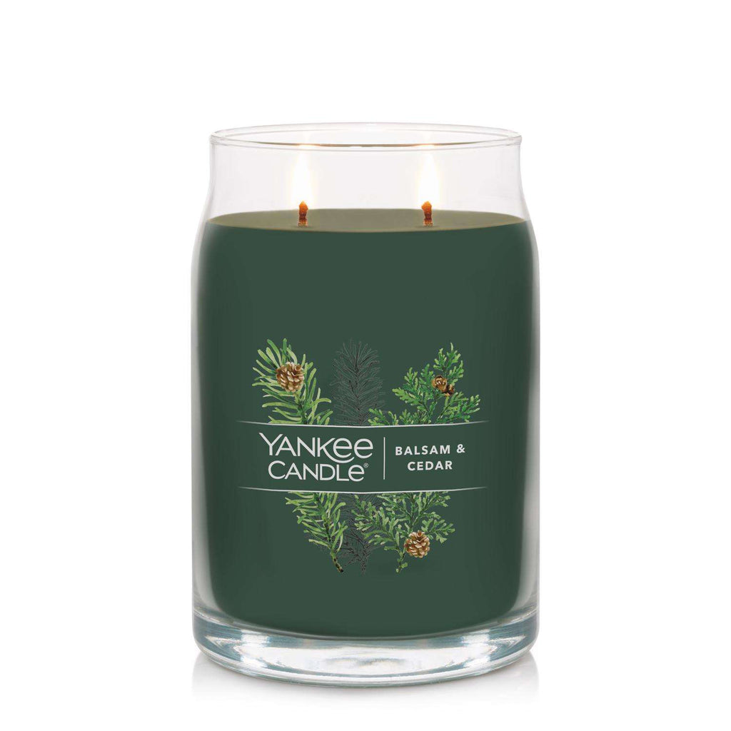  Yankee Candle Signature Green Balsam & Cedar Scent Candle Jar 20 Oz