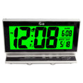  La Crosse Technology Equity 3.66 In. Silver Alarm Clock LCD Battery Operated