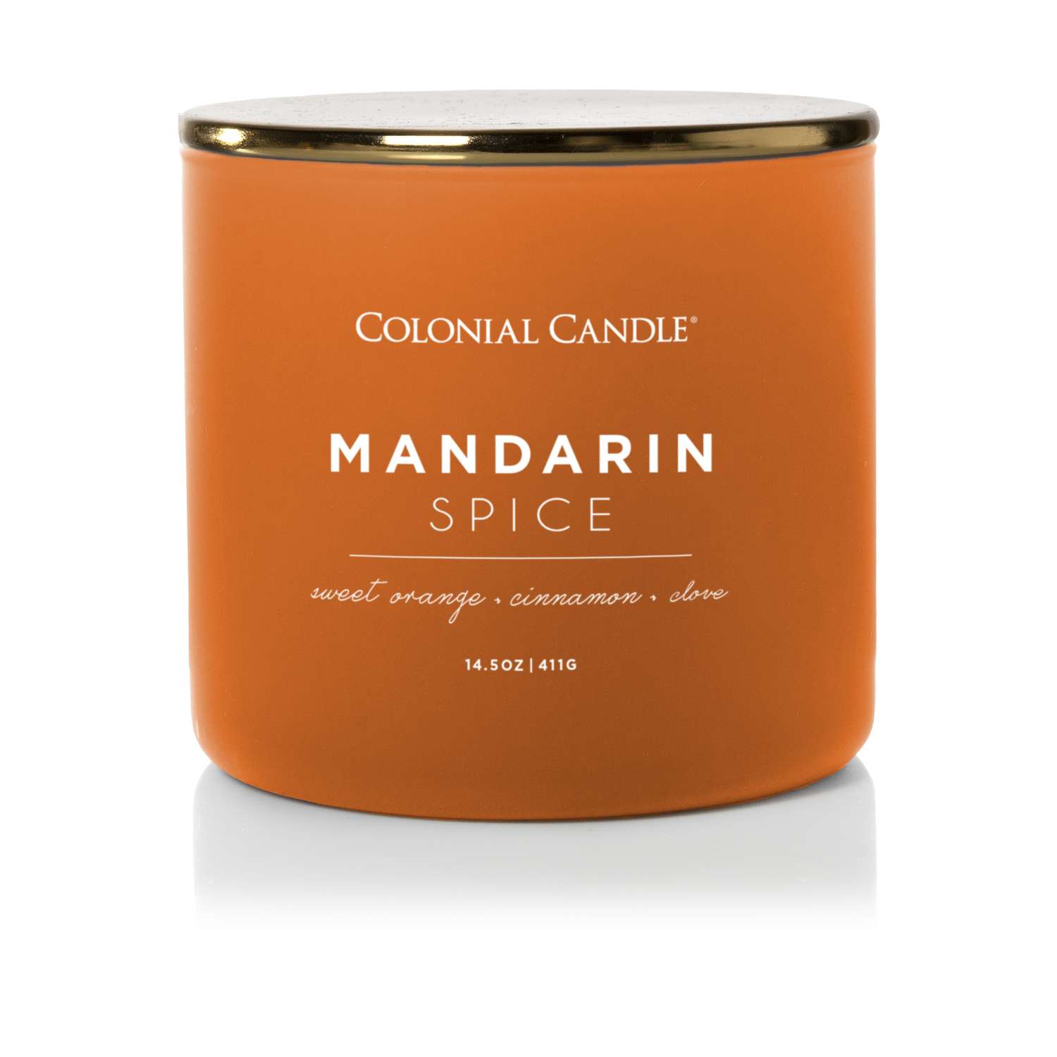  Colonial Candle Pop Of Color Copper/Orange Mandarin Spice Scent Candle Jar 14.5 Oz