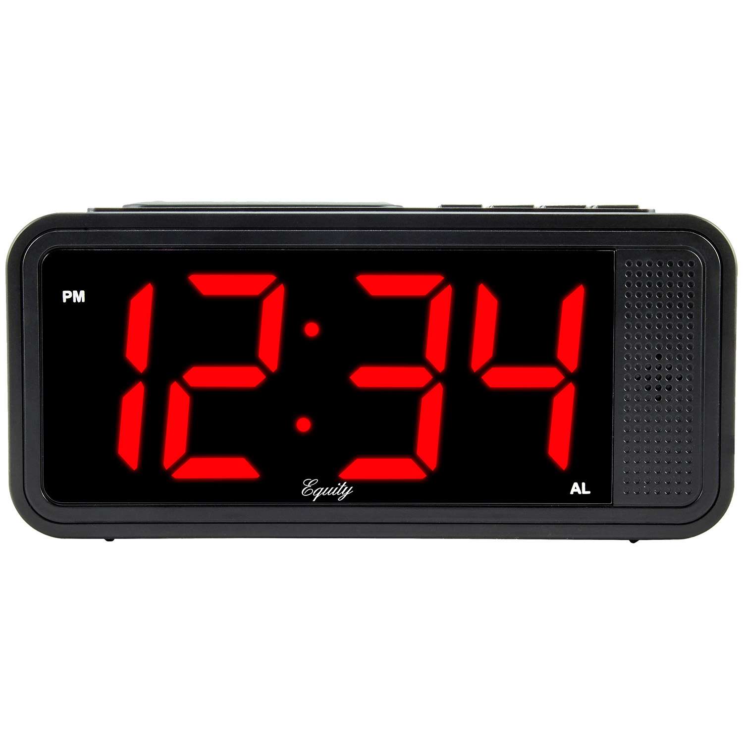  La Crosse Technology Equity 4.35 In. Black Alarm Clock LED Battery Operated