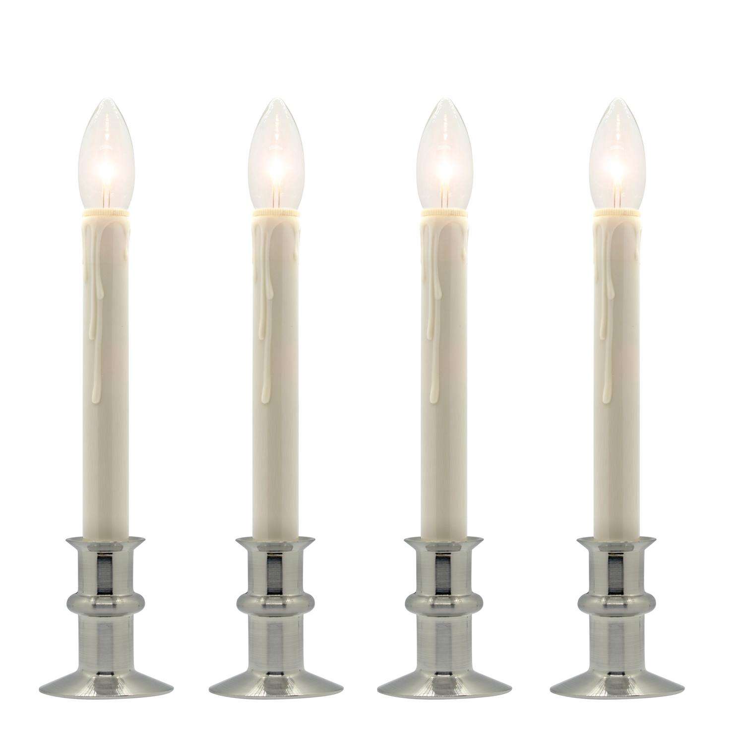  Celestial Lights Brushed Nickel/Cream LED Window Candle